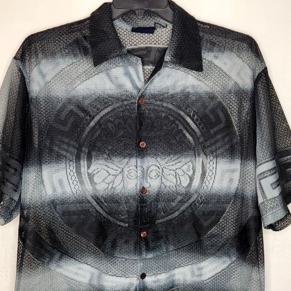 Vintage Bachi Exchange Button Down Mesh Shirt Siz… - image 2